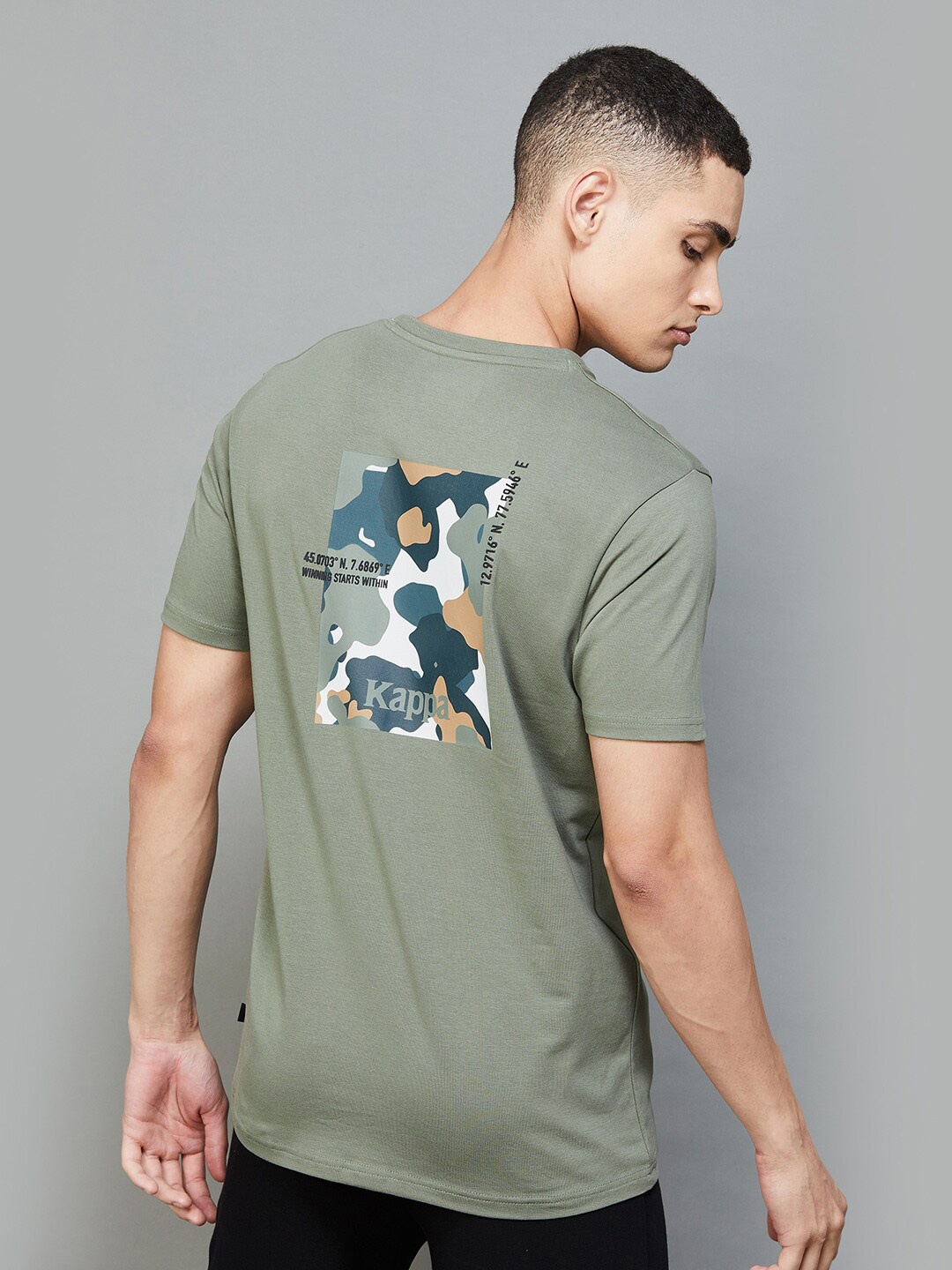 

Kappa Men Printed Applique T-shirt, Olive