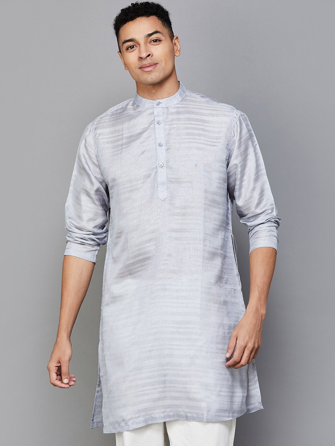 

Melange by Lifestyle Thread Work Kurta, Grey