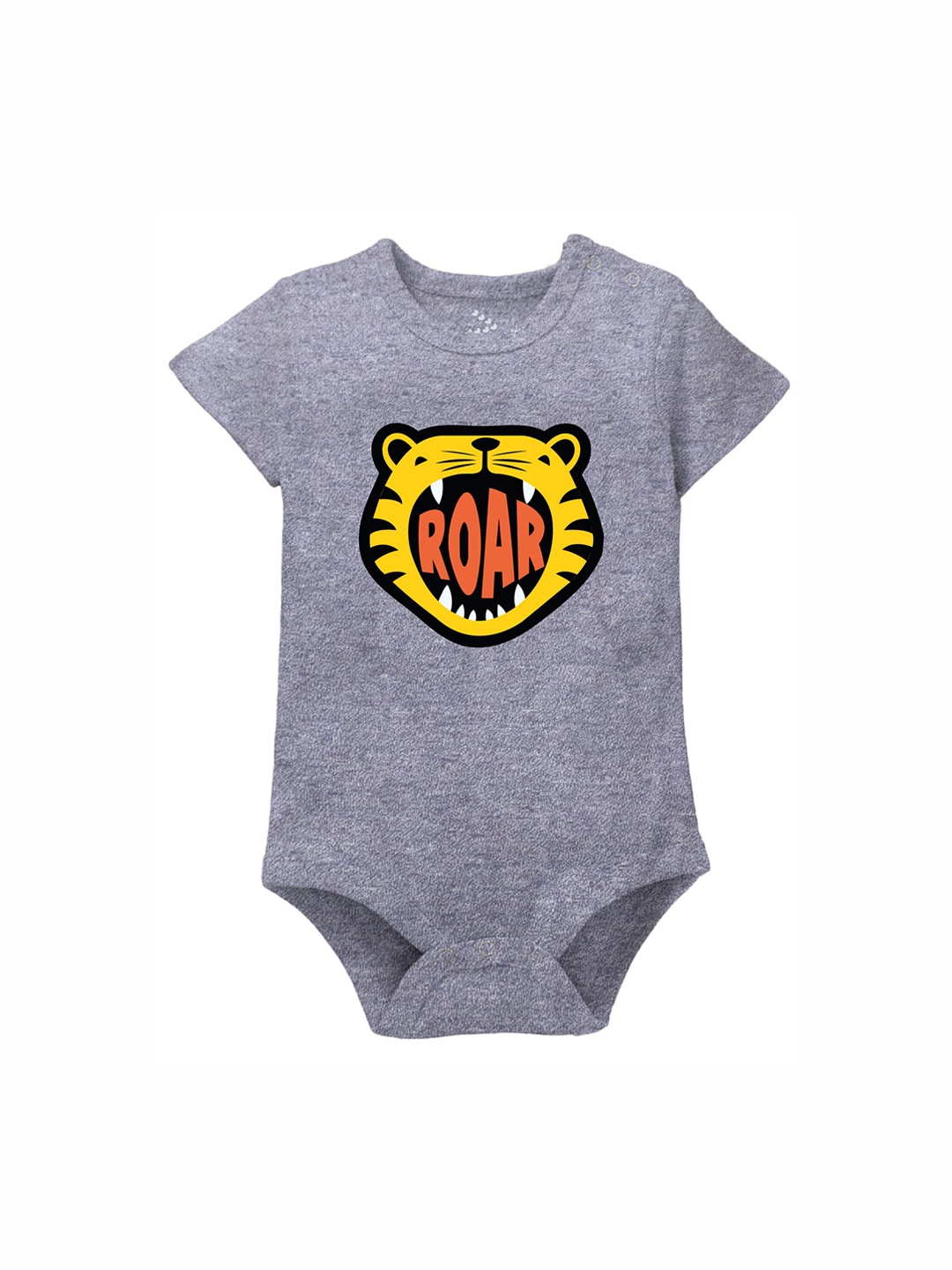 

Zeezeezoo Infants ROAR Tiger Printed Pure Cotton Bodysuit, Grey