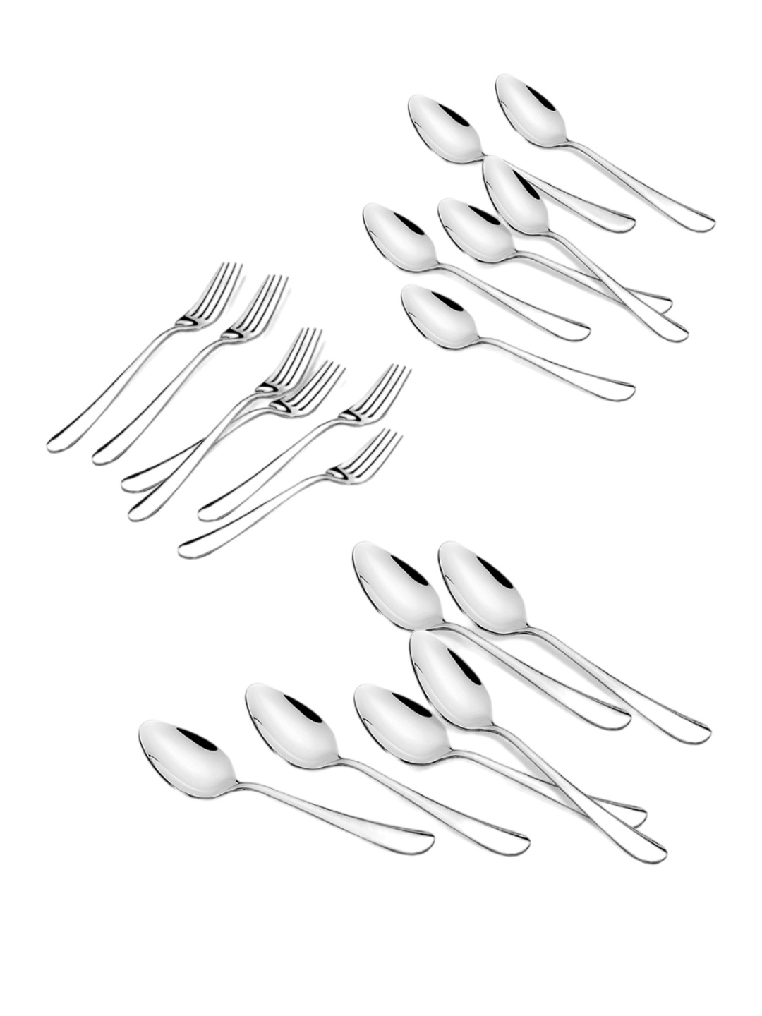 

Classic Essentials SilverToned 18 Pieces Stainless Steel Cutlery Set, Silver