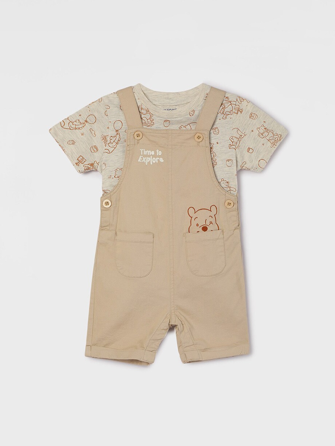 

Juniors by Lifestyle Boys Dungarees With T-Shirt, Beige