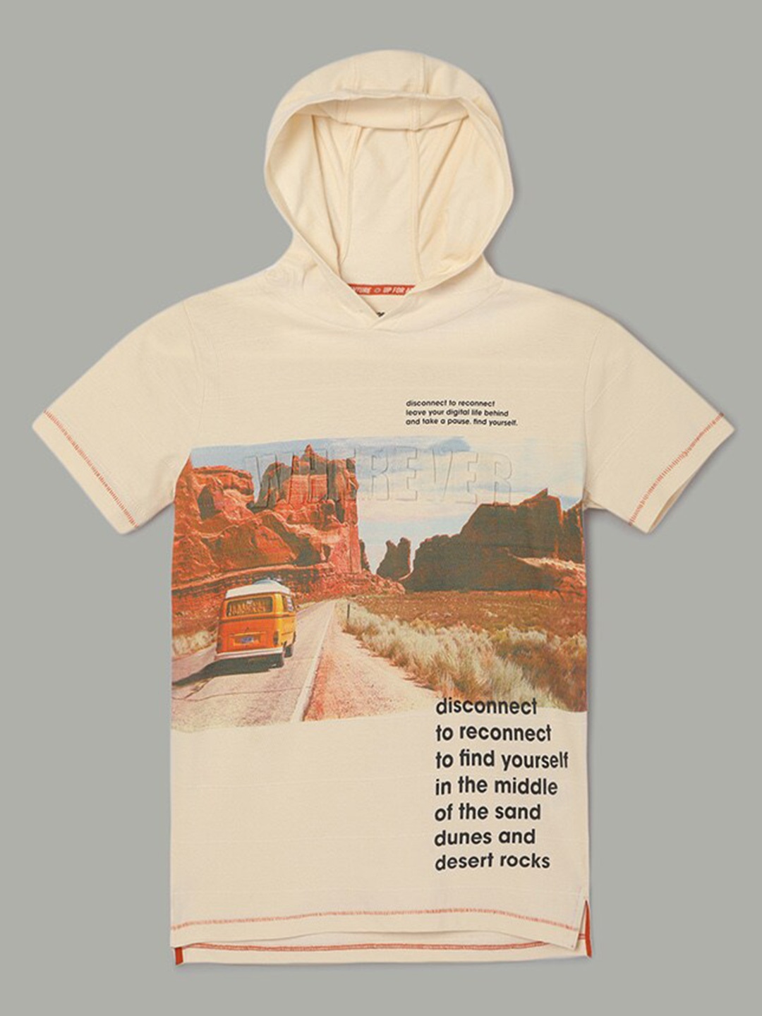 

Fame Forever by Lifestyle Boys Hooded T-shirt, Off white