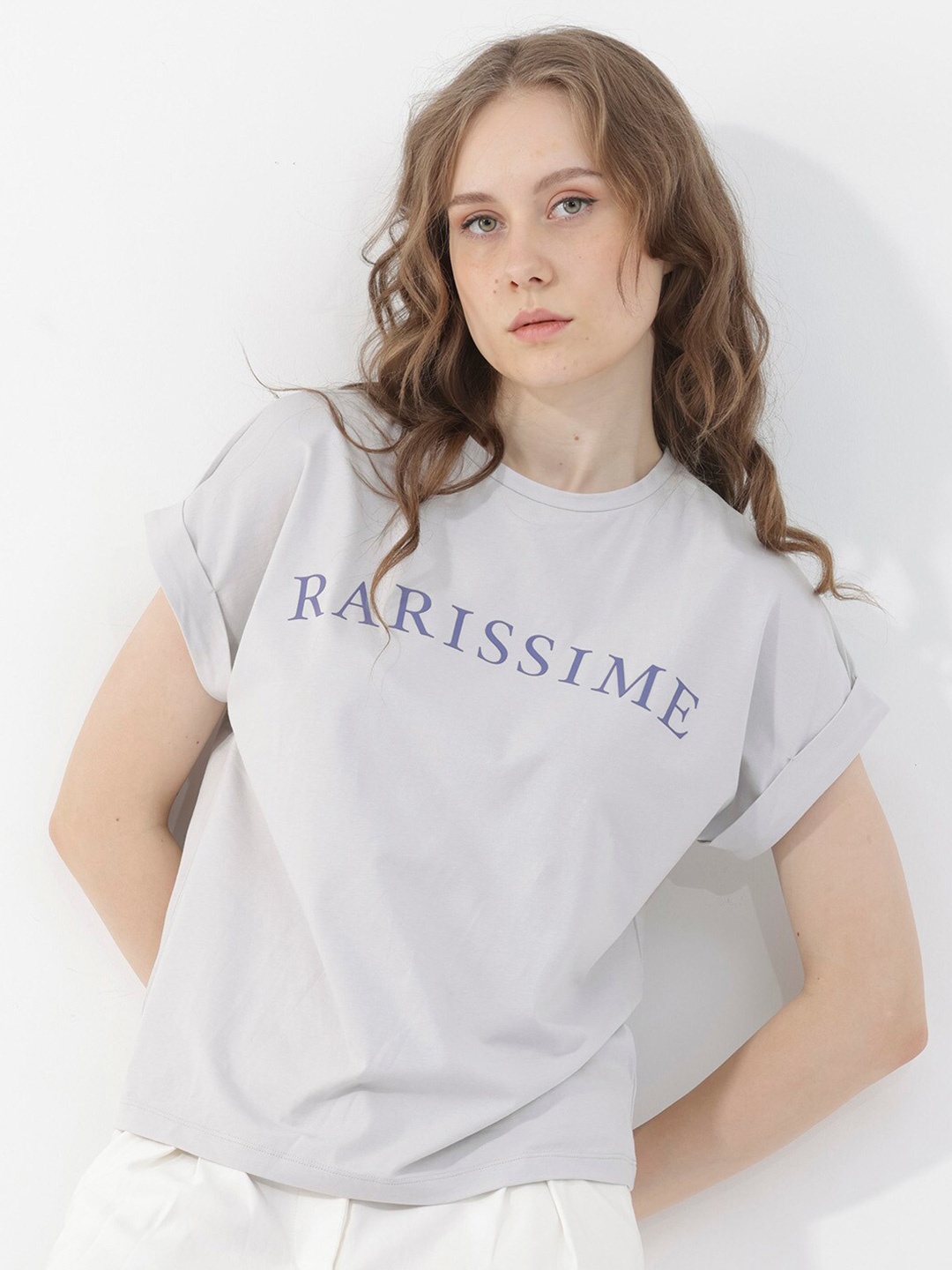 

RAREISM Women Applique T-shirt, Grey