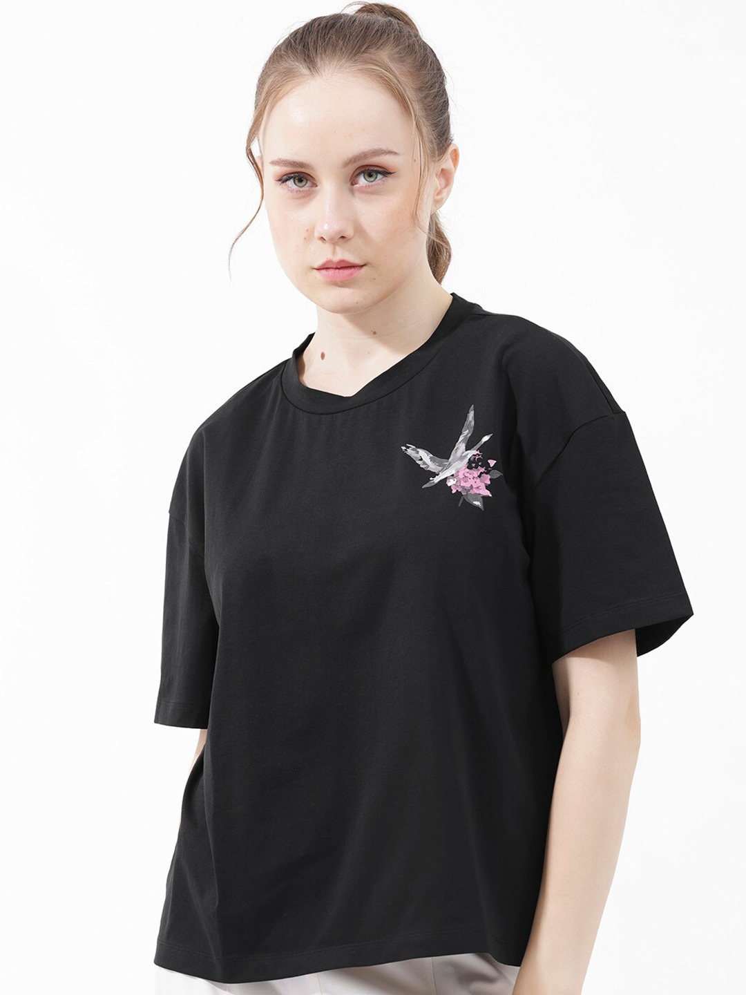 

RAREISM Women Printed T-shirt, Black