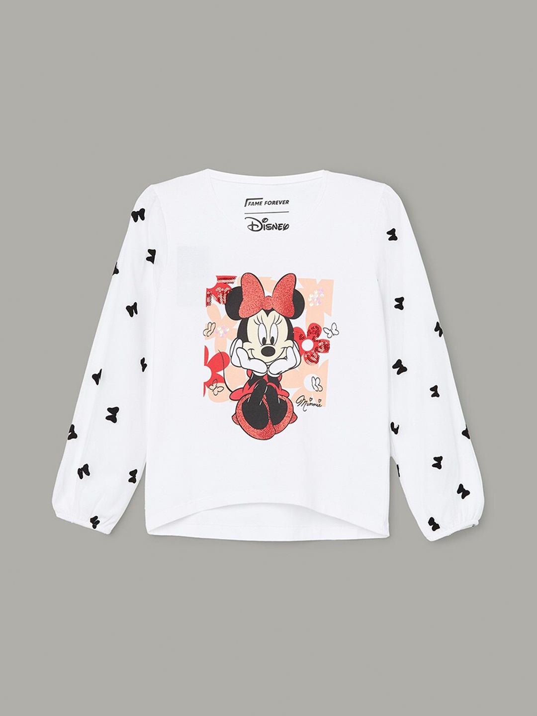 

Fame Forever by Lifestyle Girls Minnie Mouse Printed T-shirt, White