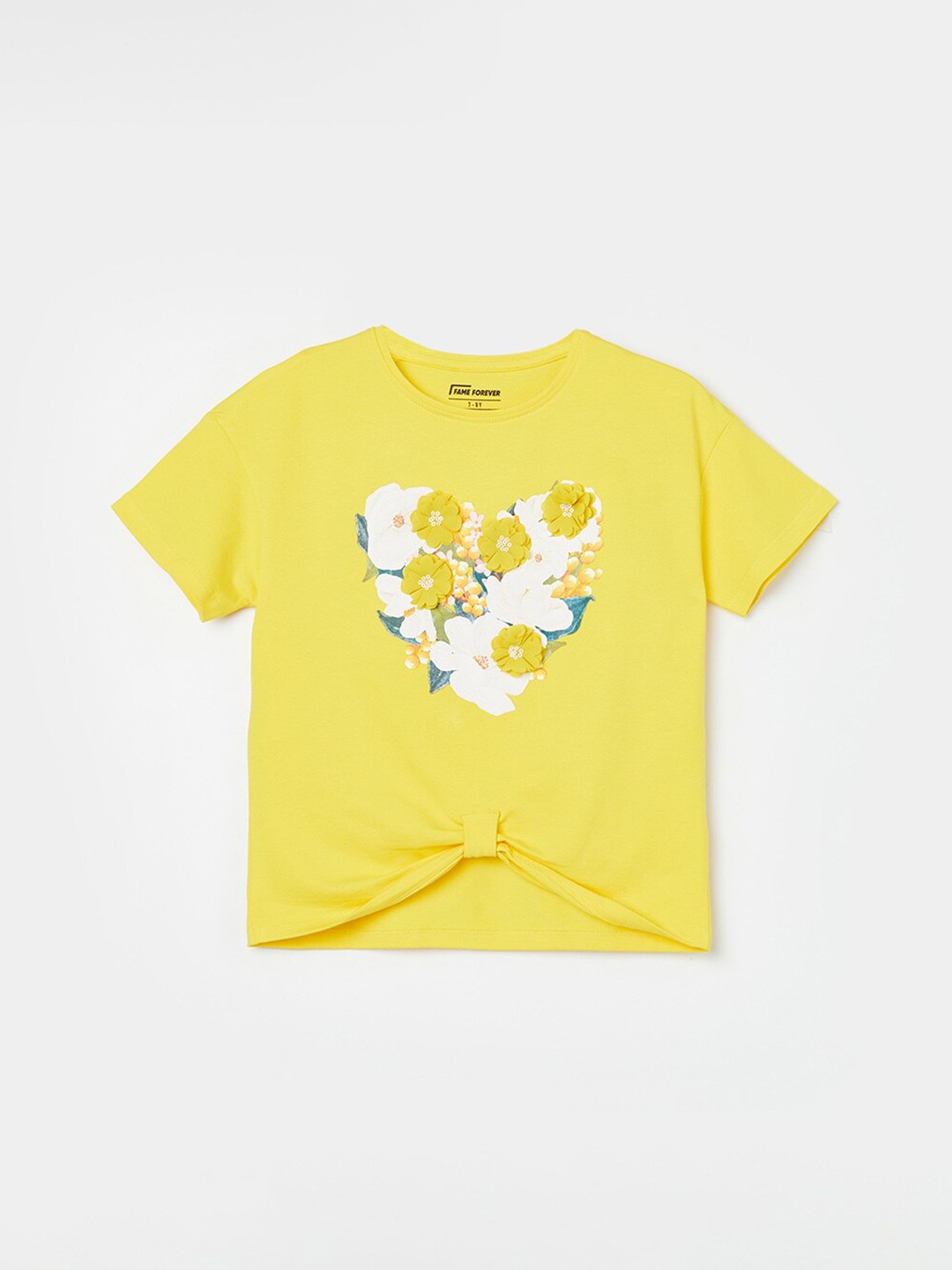 

Fame Forever by Lifestyle Girls Printed Applique T-shirt, Yellow