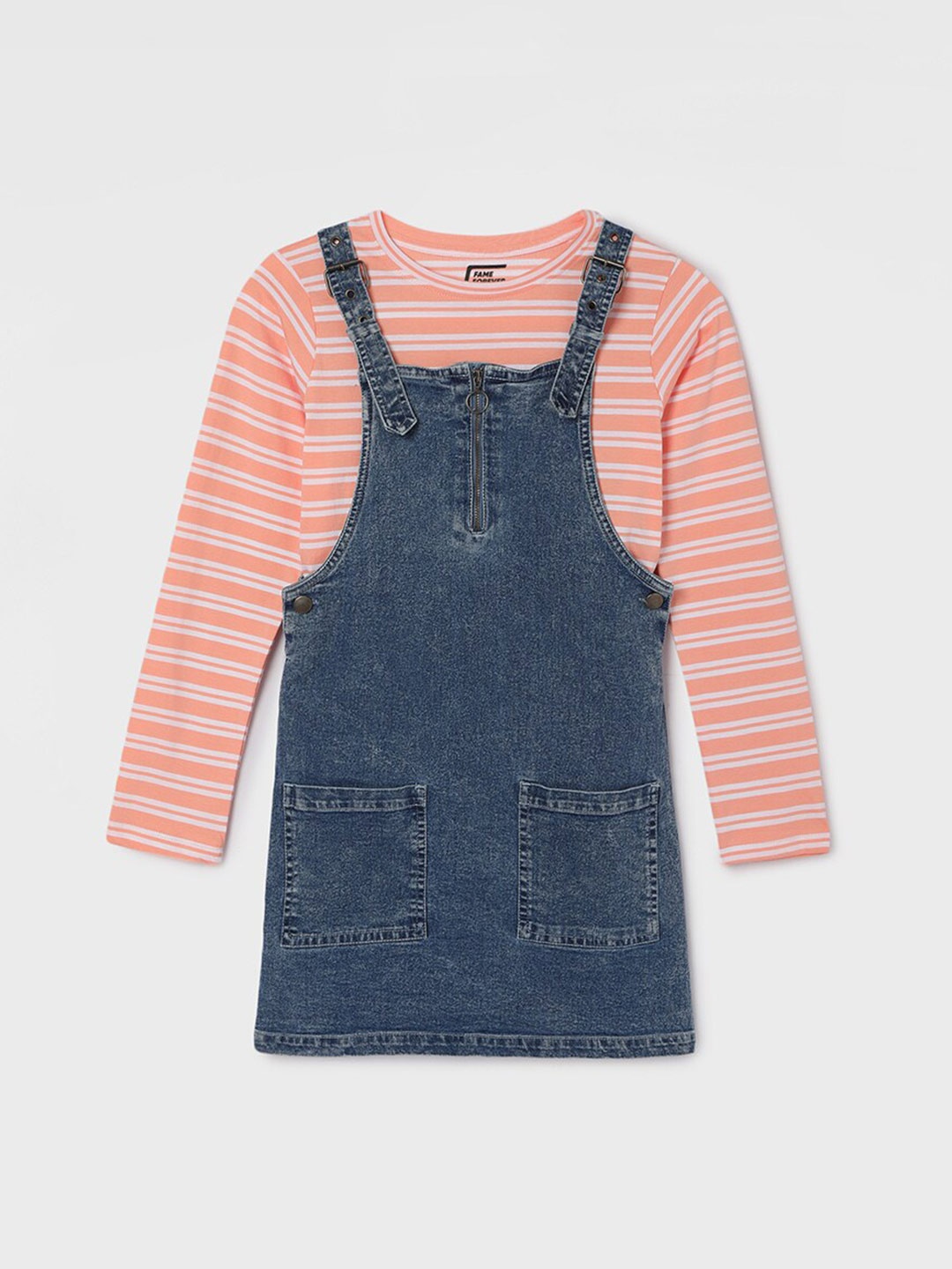 

Fame Forever by Lifestyle Girls Denim Pinafore Dress, Blue