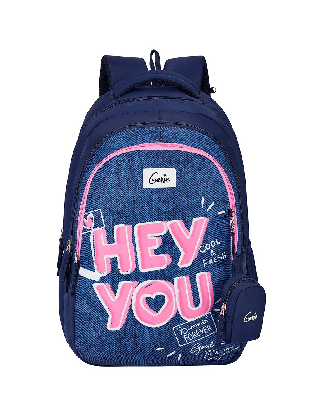 

Genie Girls Typography Backpack, Navy blue