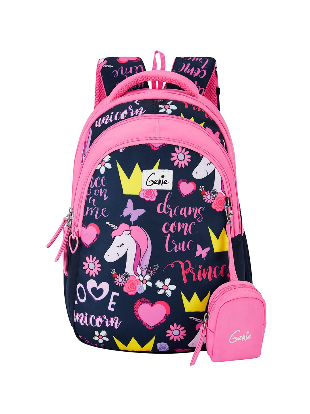 

Genie Girls Typography Backpack, Navy blue