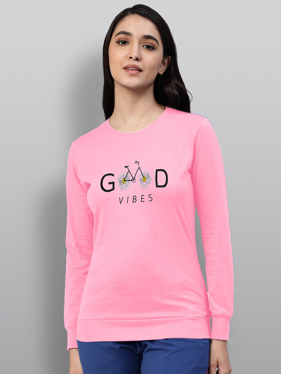 

LYRA Women Printed Sweatshirt, Pink