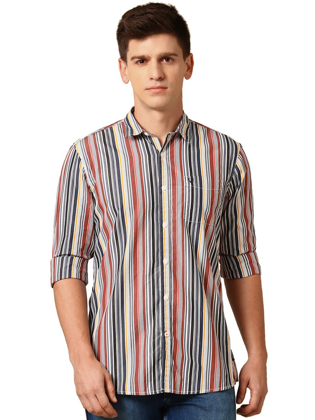 

Allen Solly Men Opaque Striped Casual Shirt, Multi