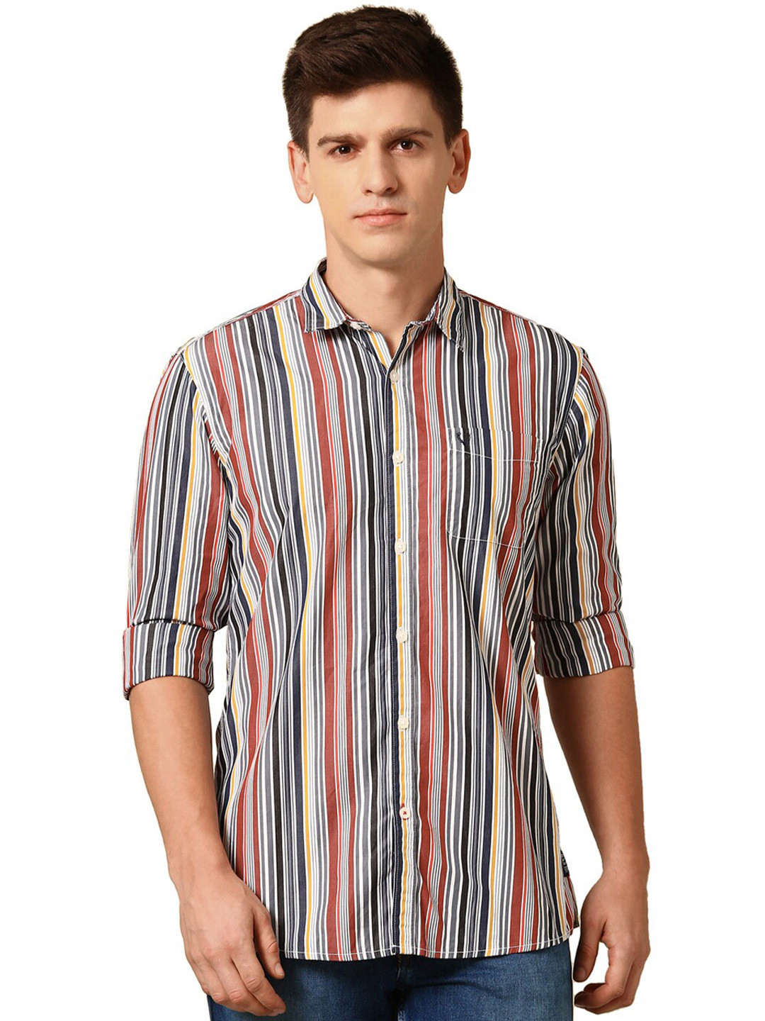 

Allen Solly Men Opaque Striped Casual Shirt, Multi