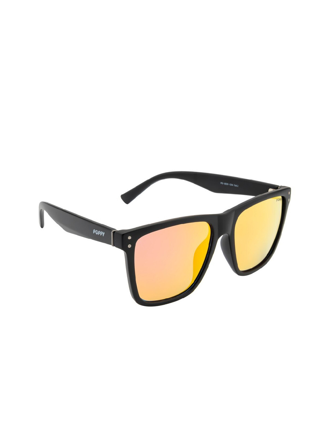 

POPPY Men Wayfarer Sunglasses with UV Protected Lens PO-5020-C04-Black, Red