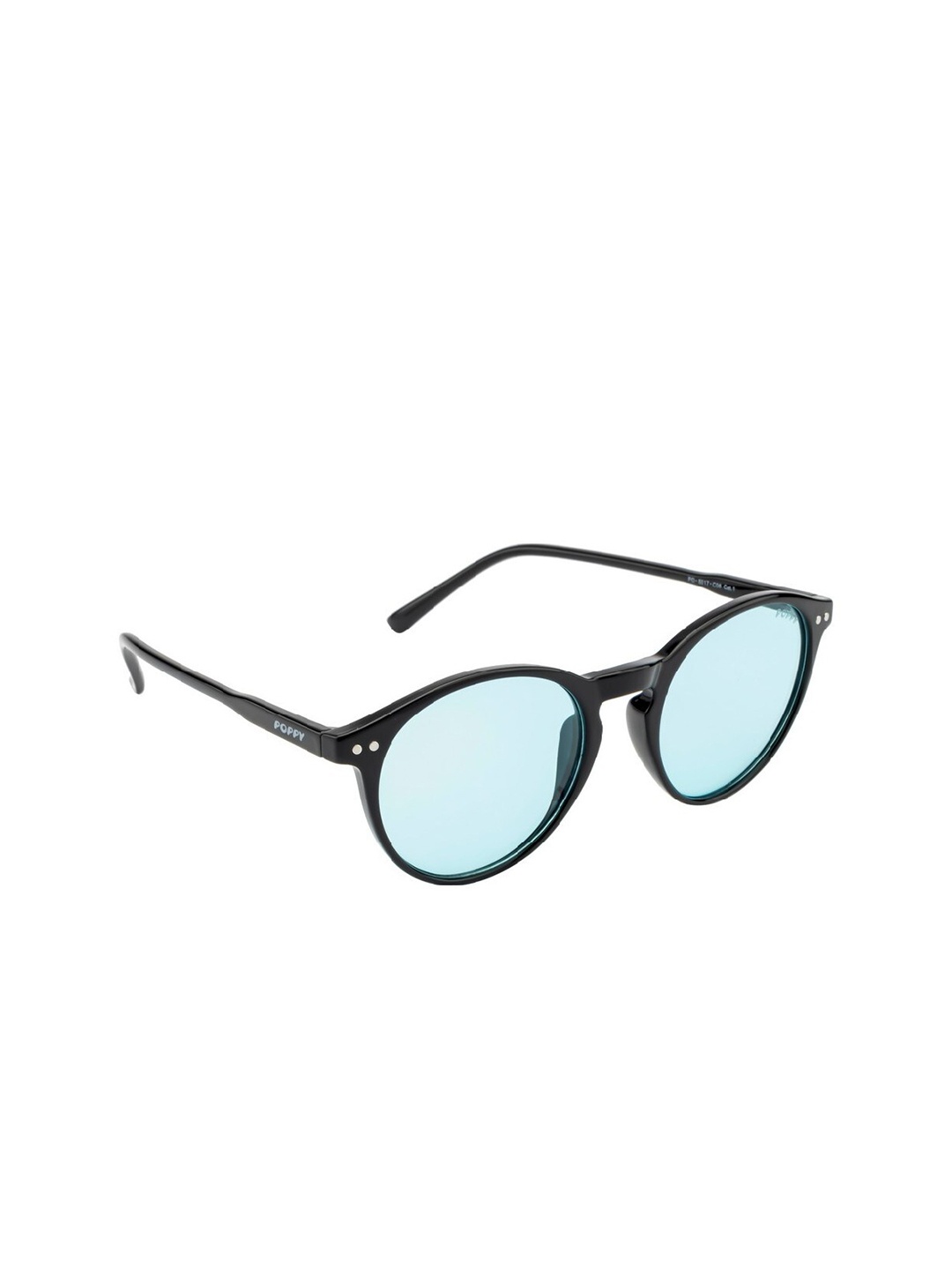 

POPPY Unisex Round Sunglasses with UV Protected Lens PO-5017-C06, Blue