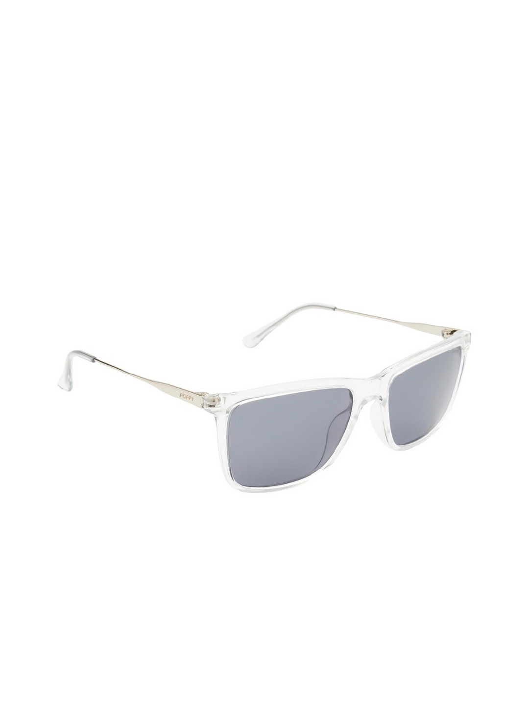 

POPPY Men Wayfarer Sunglasses with UV Protected Lens PO-5016-C04-Crystal, Grey