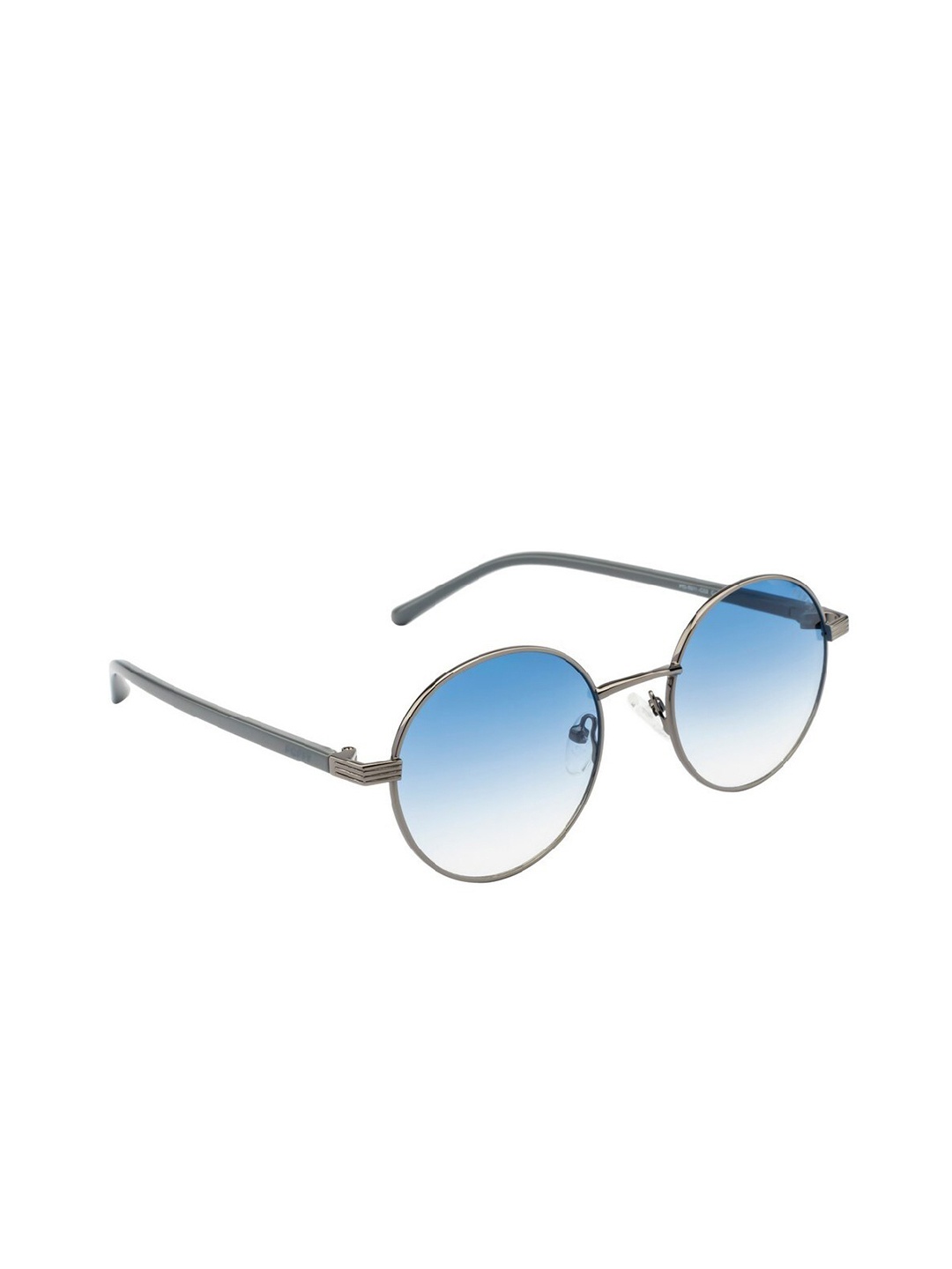 

POPPY Unisex Round Sunglasses with UV Protected Lens PO-5011-C02-Silver, Blue