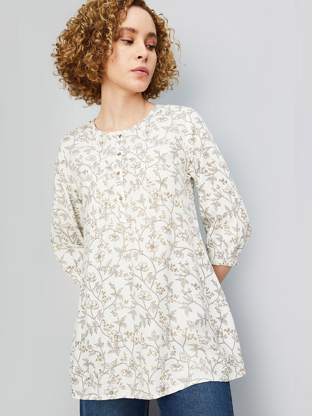 

max Printed Tunic, Off white