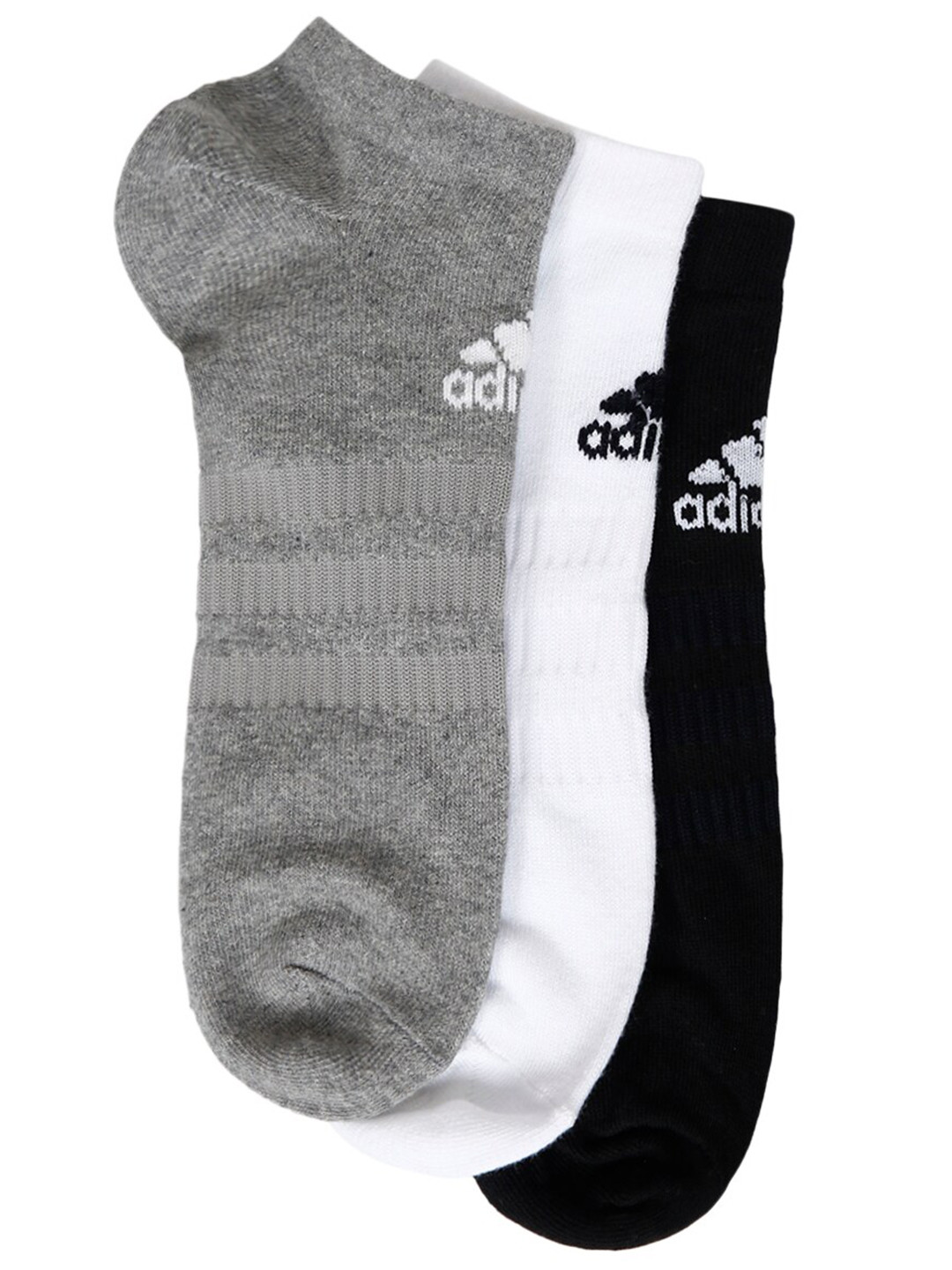 

ADIDAS Men Pack of 3 Assorted Flat Low Cut Socks, White