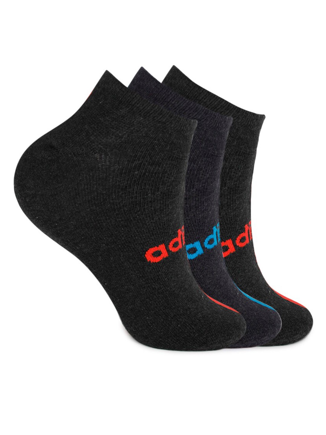 

ADIDAS Men Pack of 3 Assorted Flat Low Cut Socks, Black
