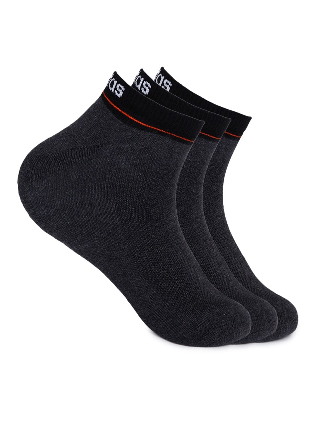 

ADIDAS Men Pack of 3 Assorted Flat Low Cut Socks, Black