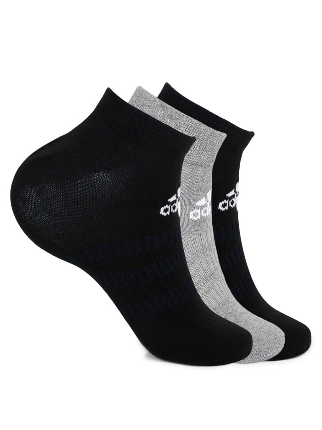 

ADIDAS Men Pack of 3 Assorted Flat Low Cut Socks, Black