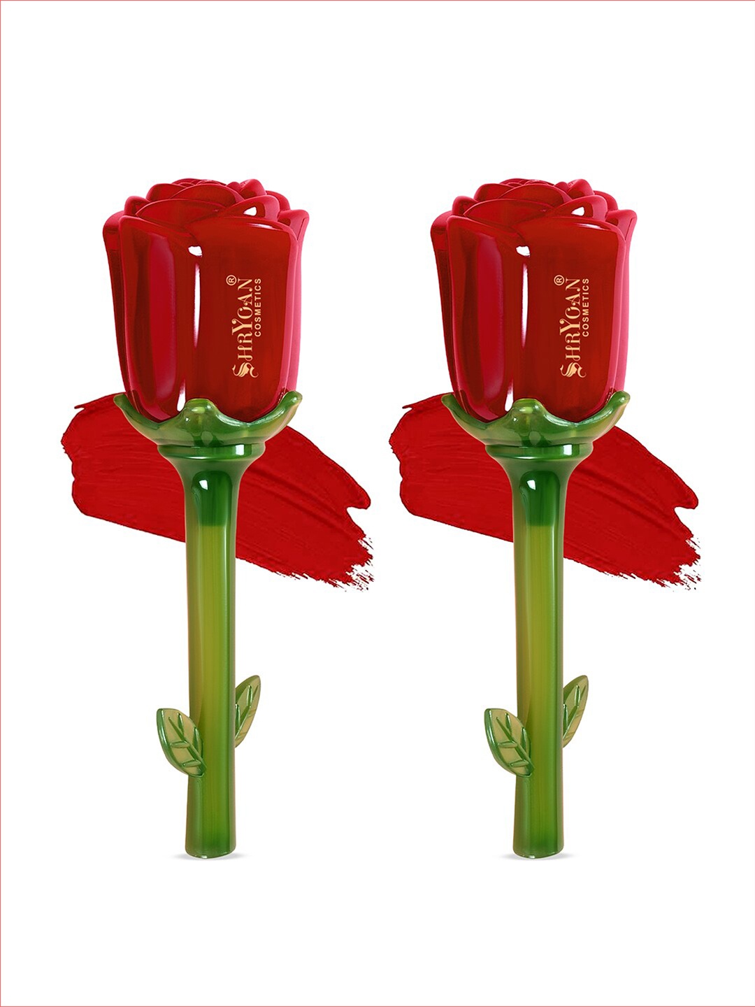 

SHRYOAN Rose Set Of 2 Liquid Smudge Proof Sindoor - 6ml Each - Red