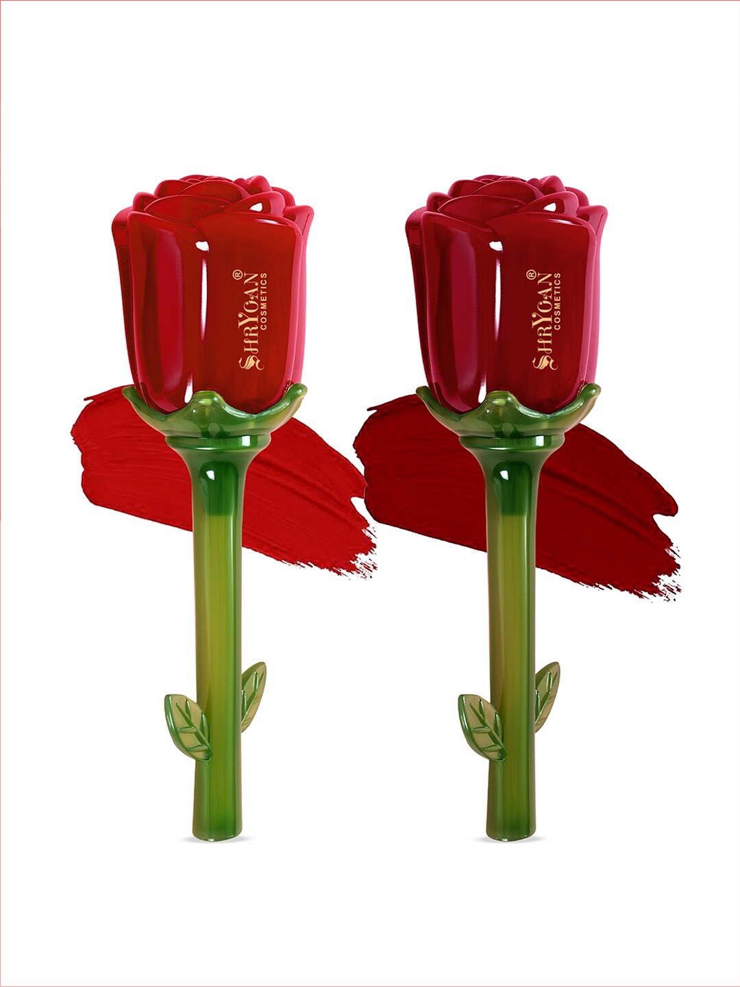

SHRYOAN Rose Set Of 2 Liquid Smudge Proof Sindoor - 6ml Each - Red-Maroon