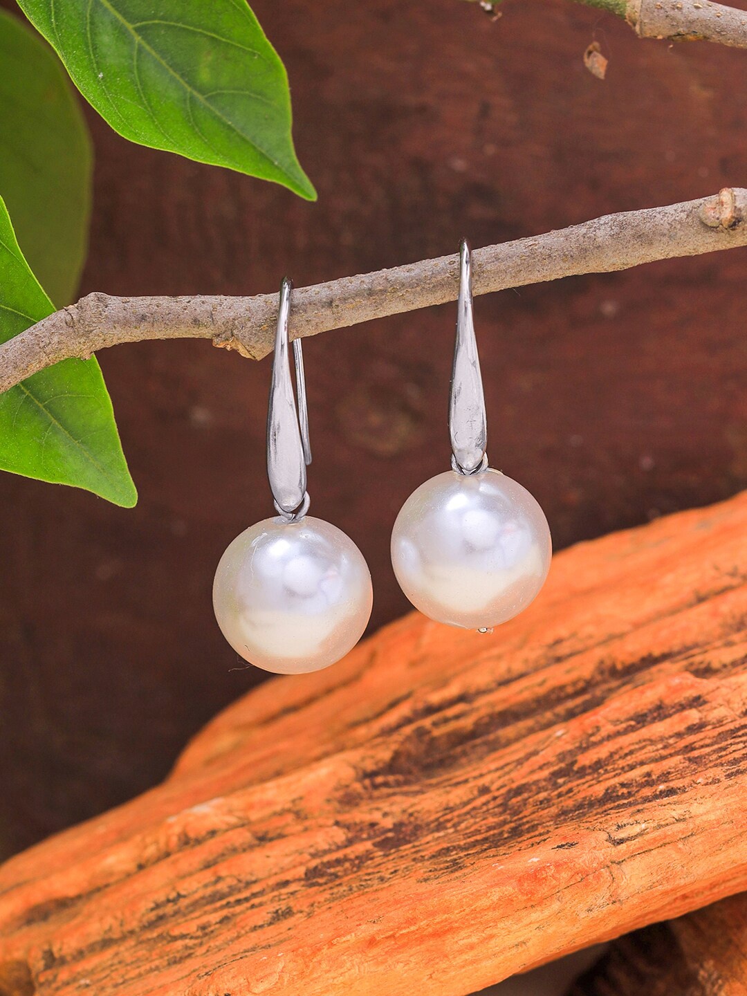 

Ayesha Silver-Plated Beaded Contemporary Drop Earrings