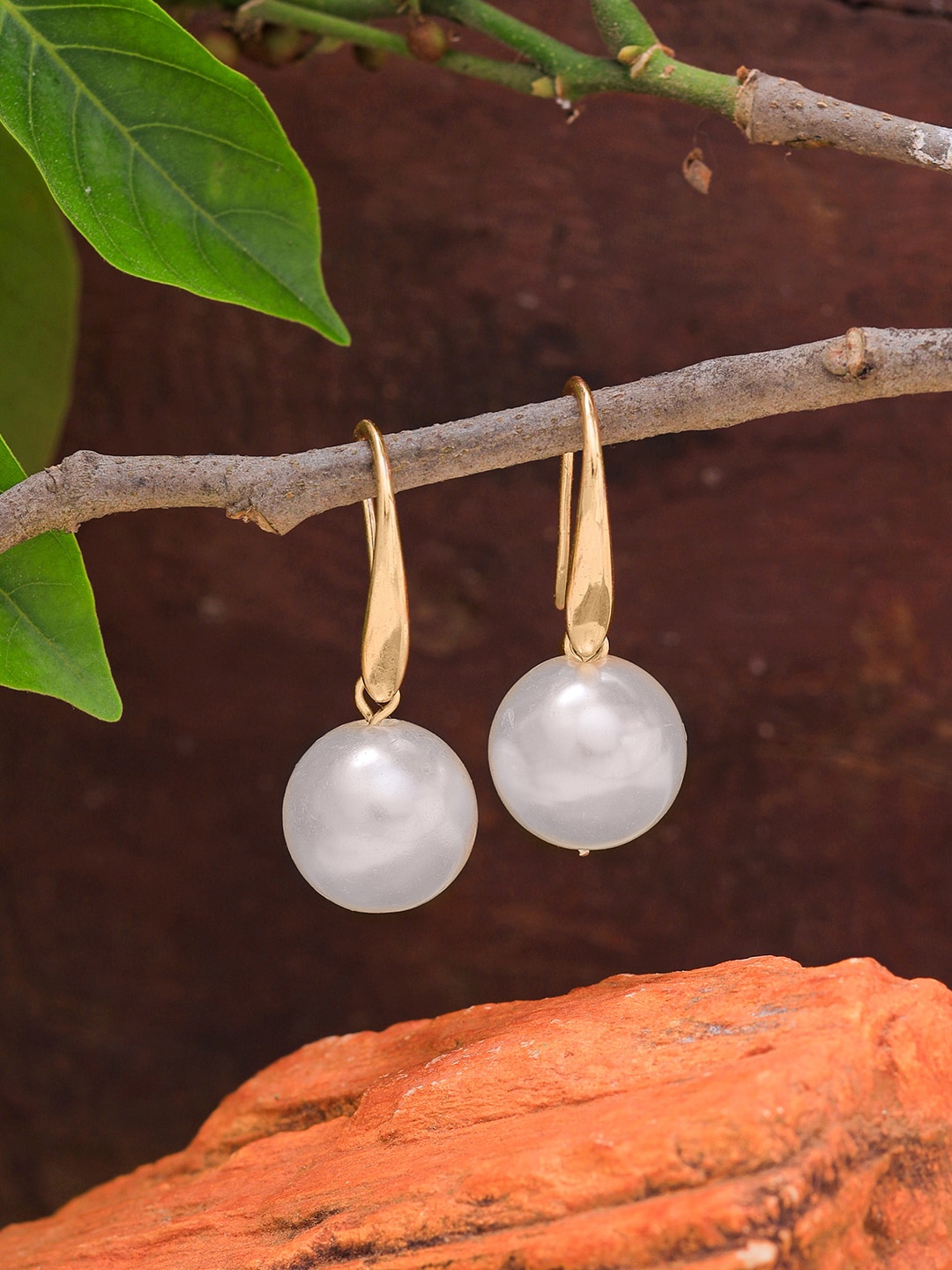 

Ayesha Gold-Plated Pearls Contemporary Drop Earrings