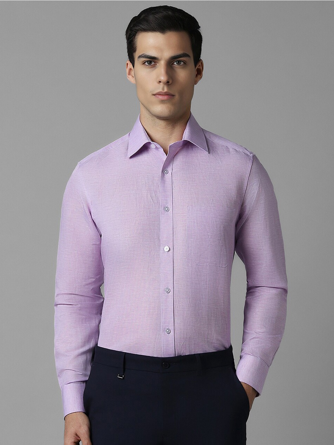 

Louis Philippe Men Slim Fit Opaque Formal Shirt, Purple