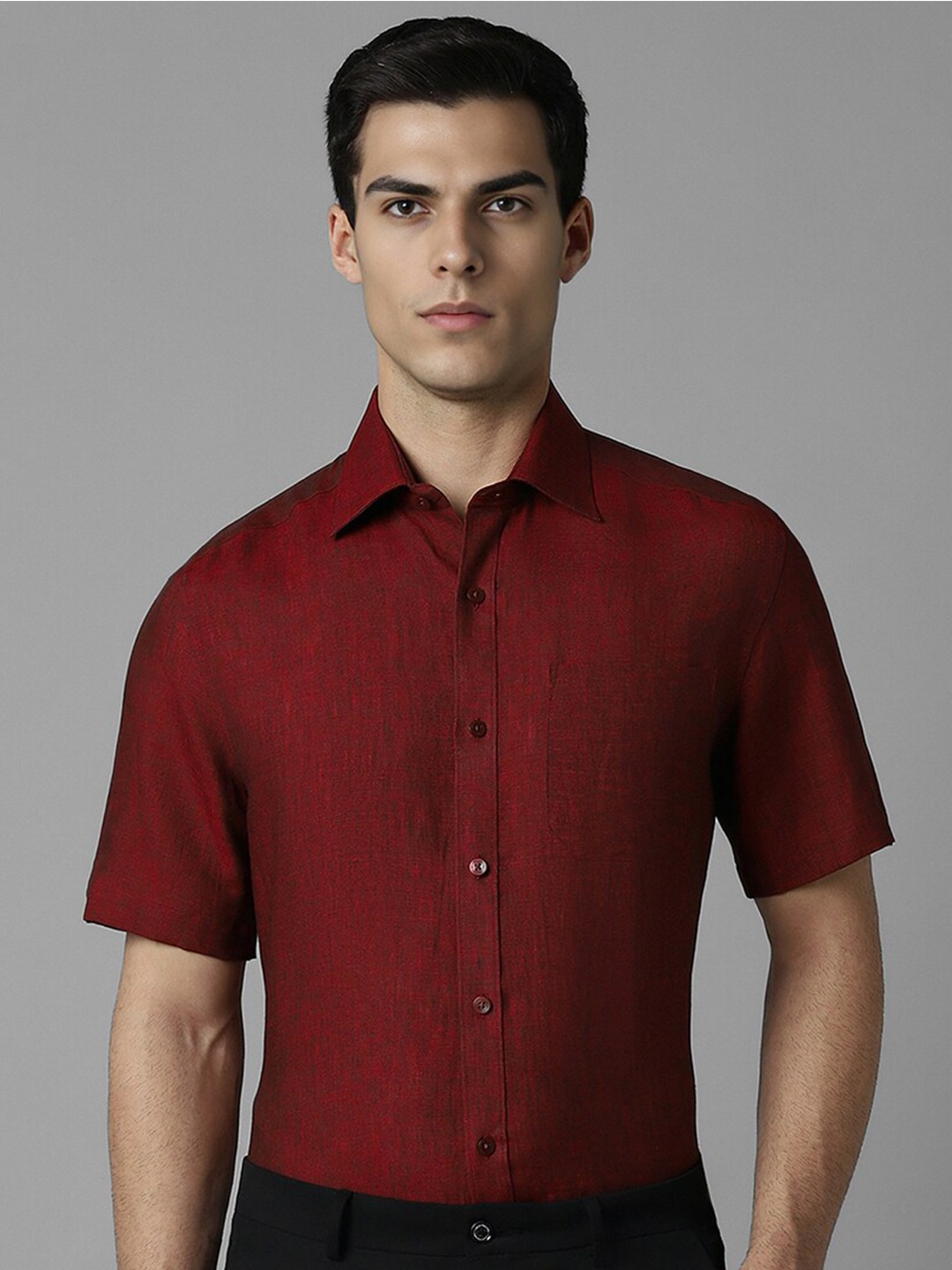 

Louis Philippe Men Opaque Formal Shirt, Maroon