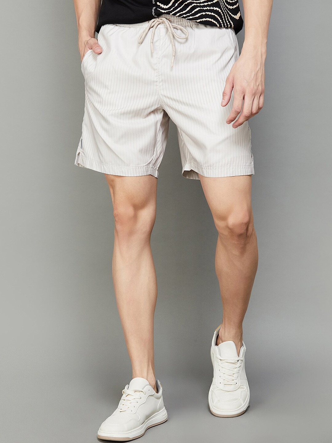 

Fame Forever by Lifestyle Men Striped Mid-Rise Shorts, Beige