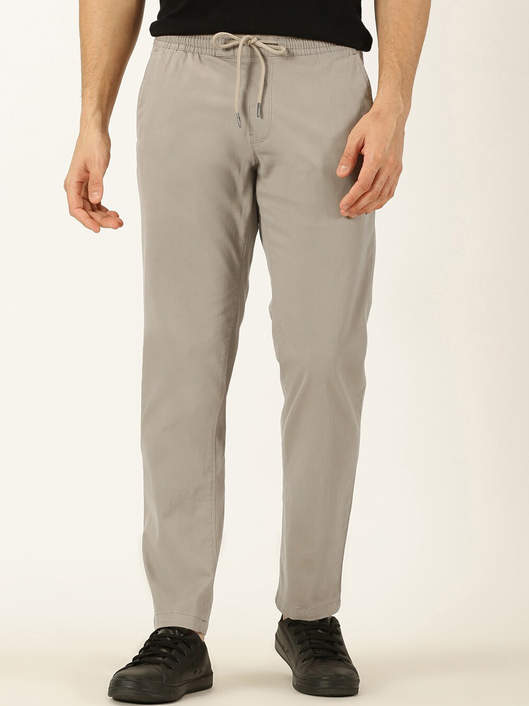 

Thomas Scott Men Smart Mid Rise Cotton Trousers, Grey