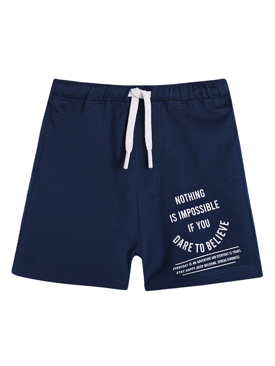 

Anthrilo Boys Typography Printed Cotton Shorts, Navy blue