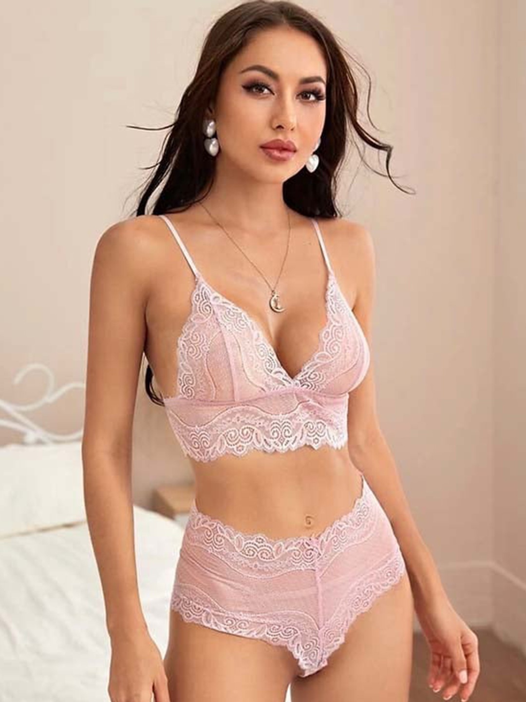 

Elecurve Self-Designed Lingerie Set EC2387SFP-S, Pink