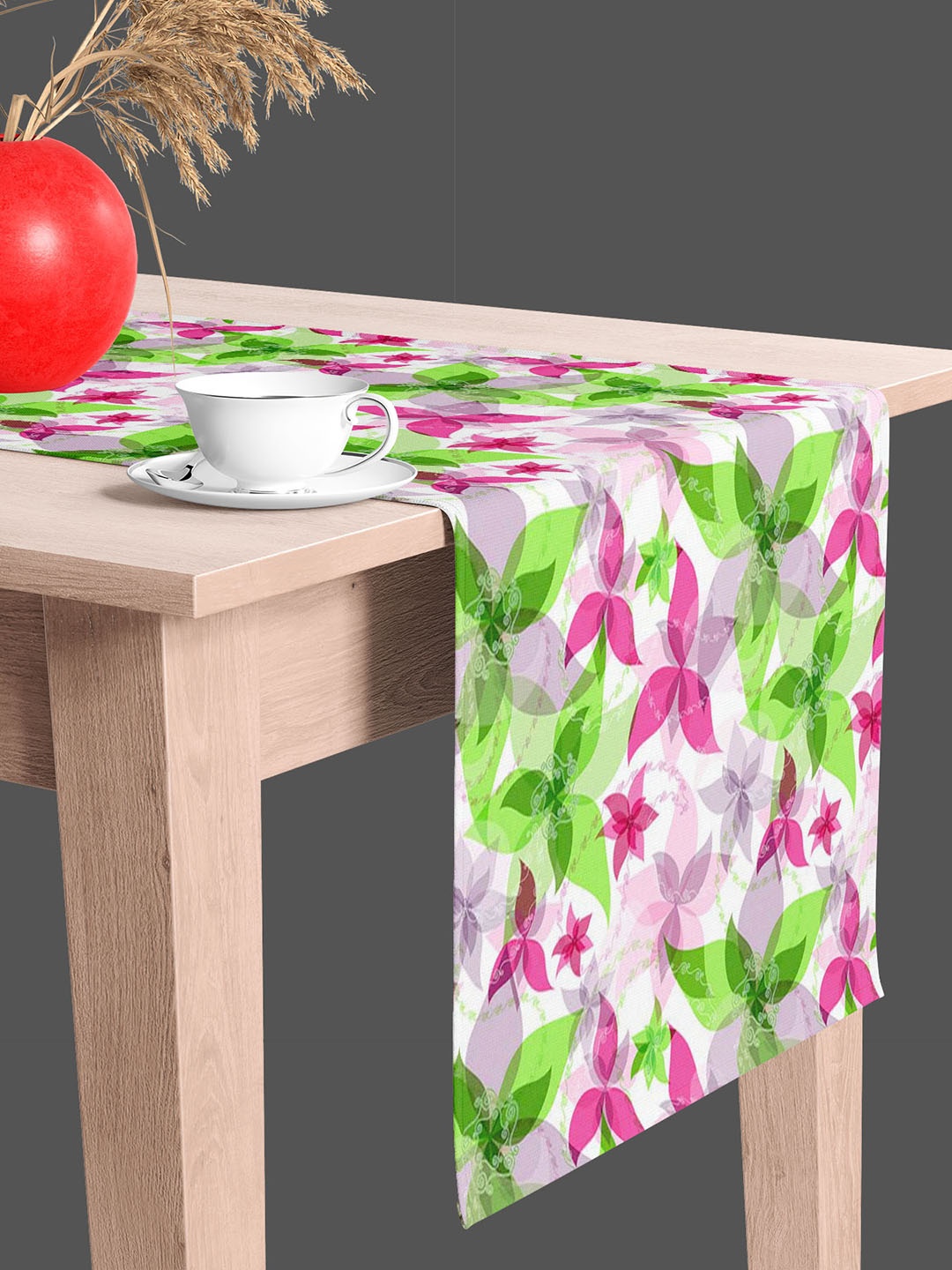 

ArtzFolio White & Pink Floral Printed Table Runner