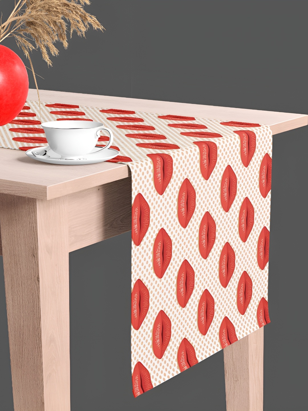 

ArtzFolio White & Red Digital Printed Table Runner