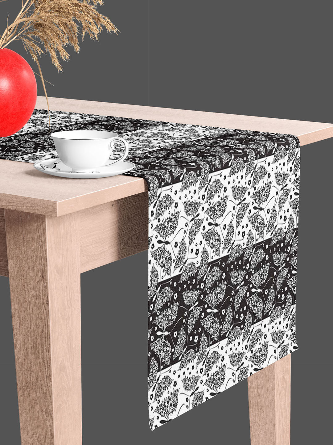 

ArtzFolio Black & White Printed Table Runner