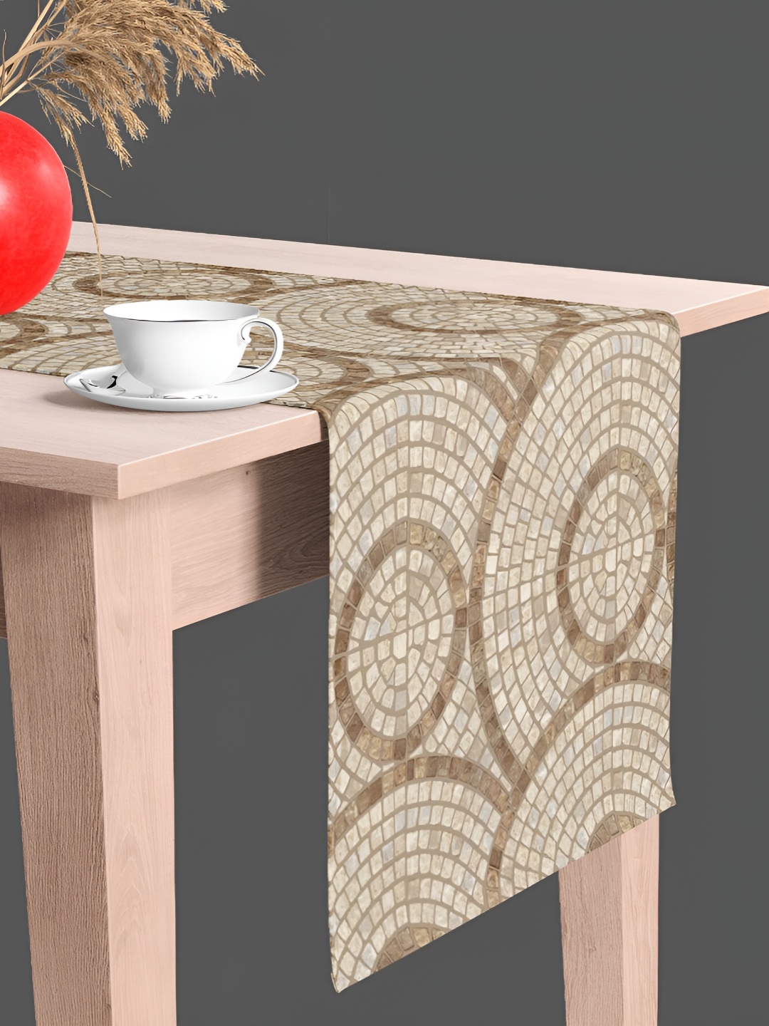 

ArtzFolio Geometric Printed Table Runner, Brown