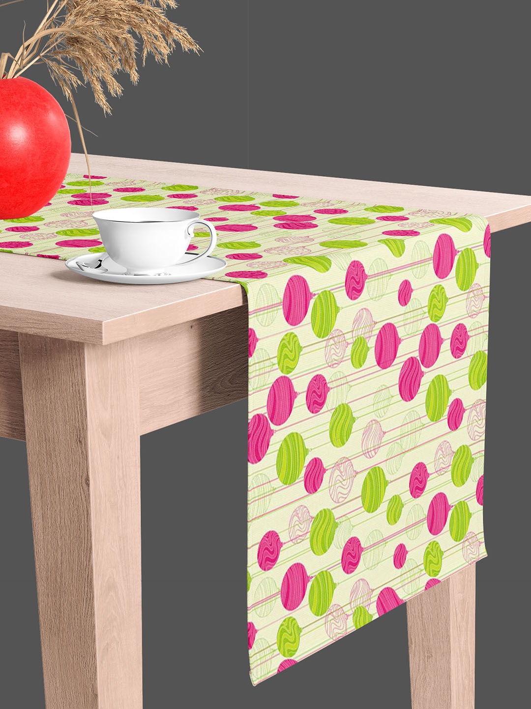 

ArtzFolio Cream & Green Geometric Printed Table Runner