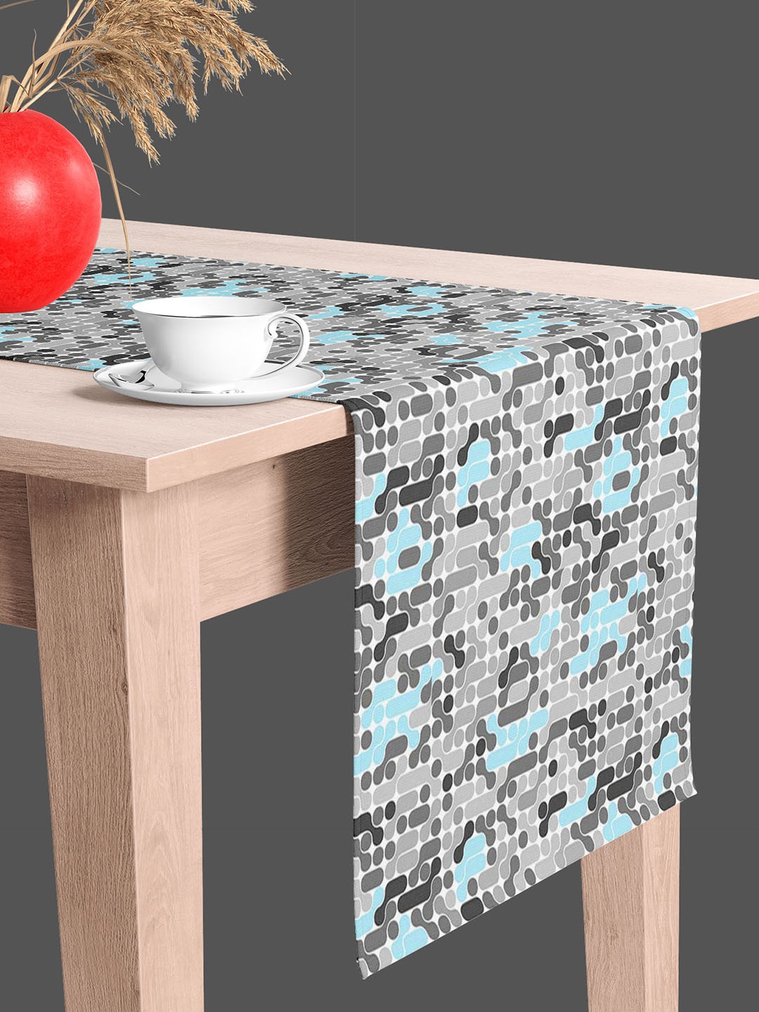 

ArtzFolio Grey & White Printed Table Runner