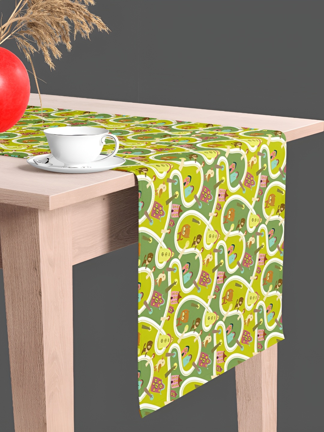 

ArtzFolio Printed Rectangular Table Runner, Green