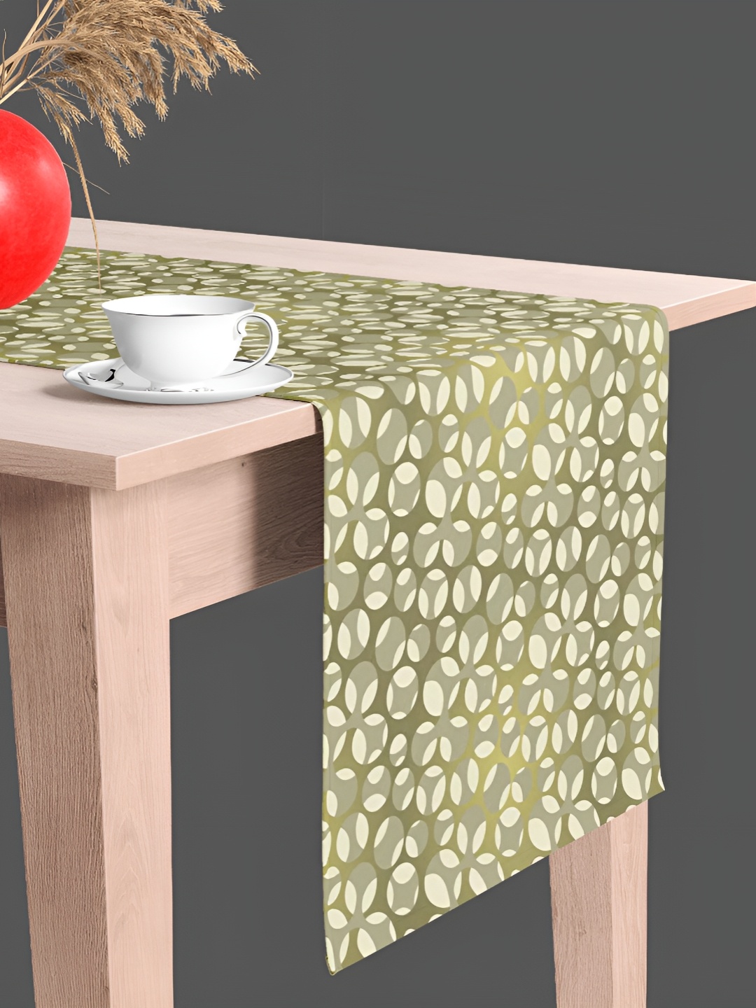 

ArtzFolio Green & Beige Geometric Printed Table Runner