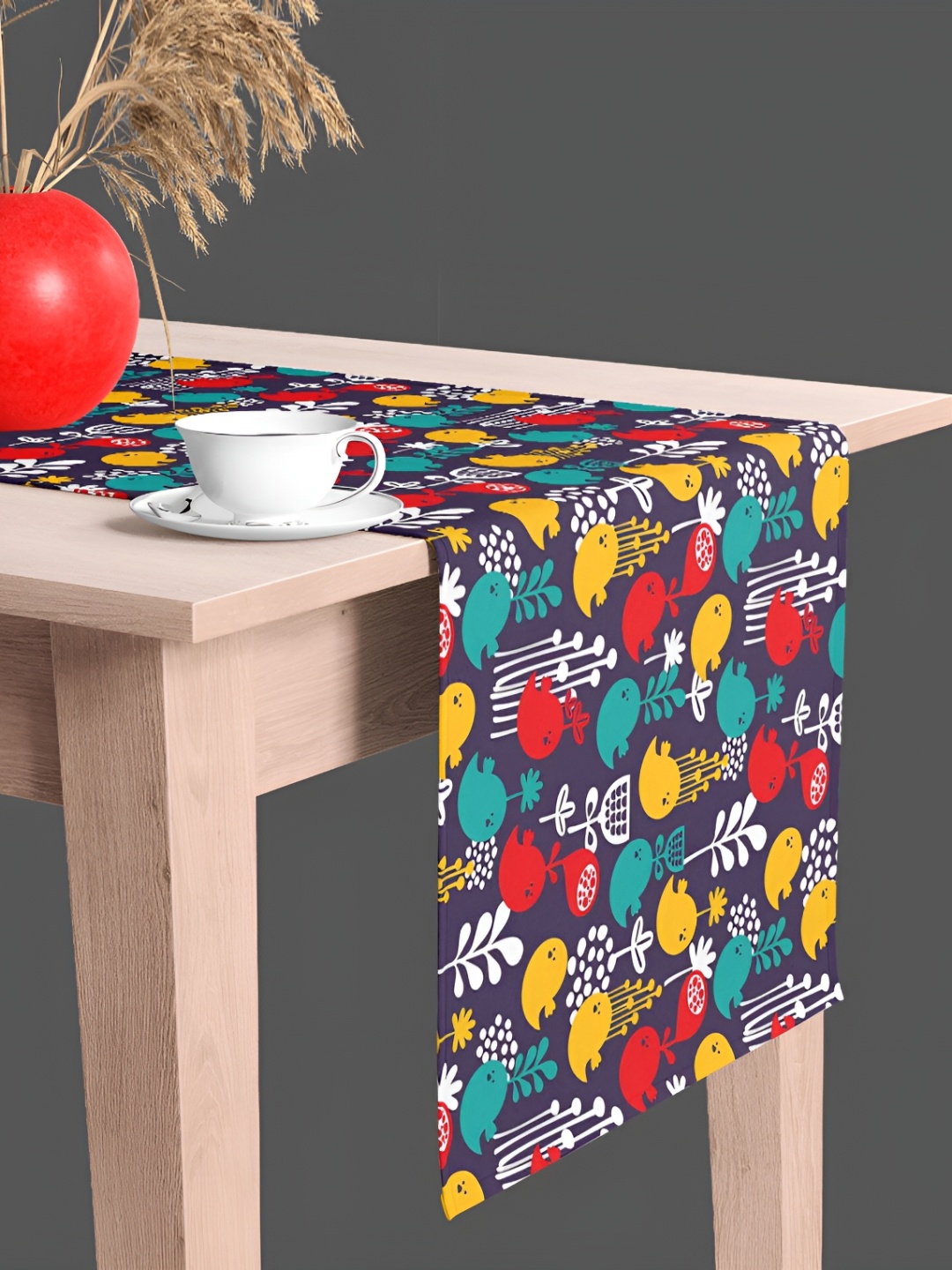 

ArtzFolio Quirky Print Velvet Dining Centre Table Runner, Multi