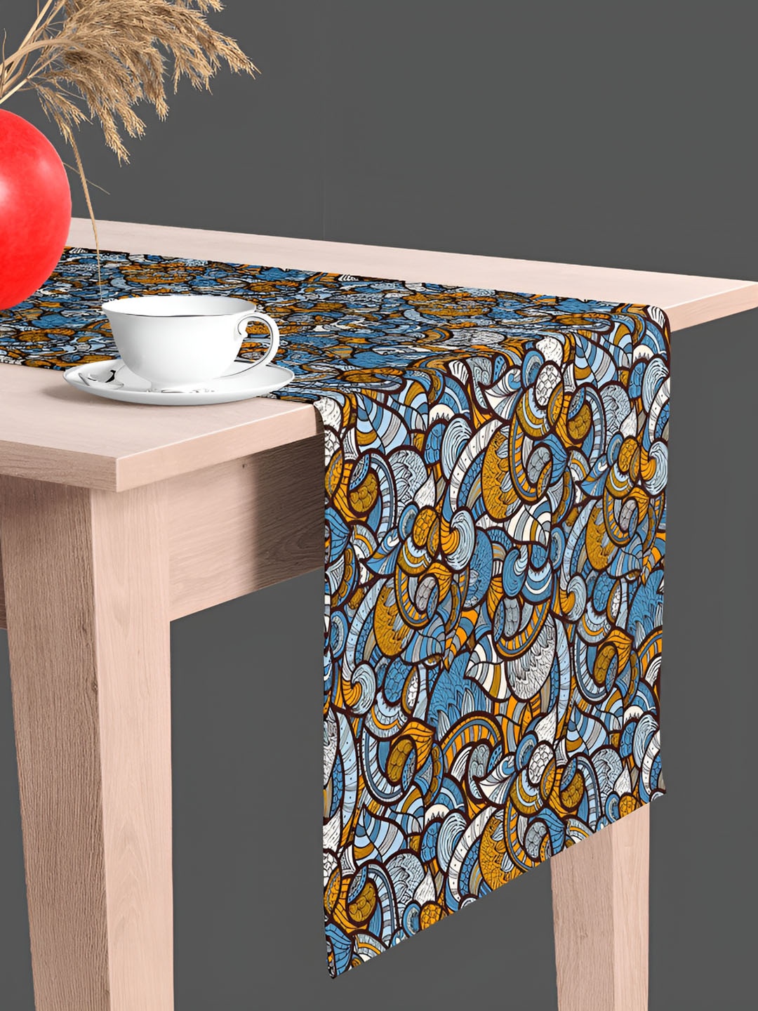 

ArtzFolio Brown & Blue Digital Printed Table Runner