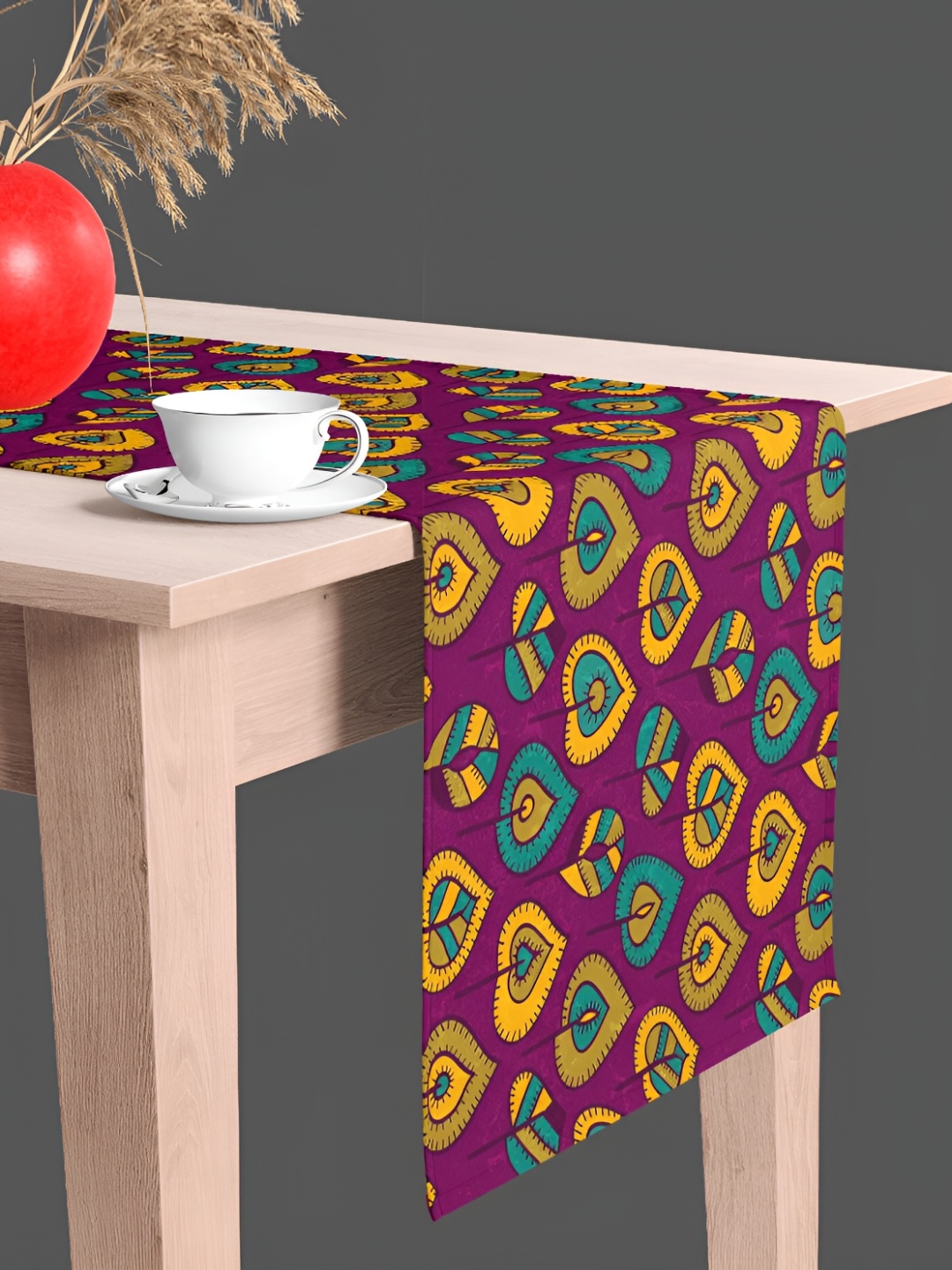

ArtzFolio Purple & Brown Ethnic Motifs Printed Table Runner