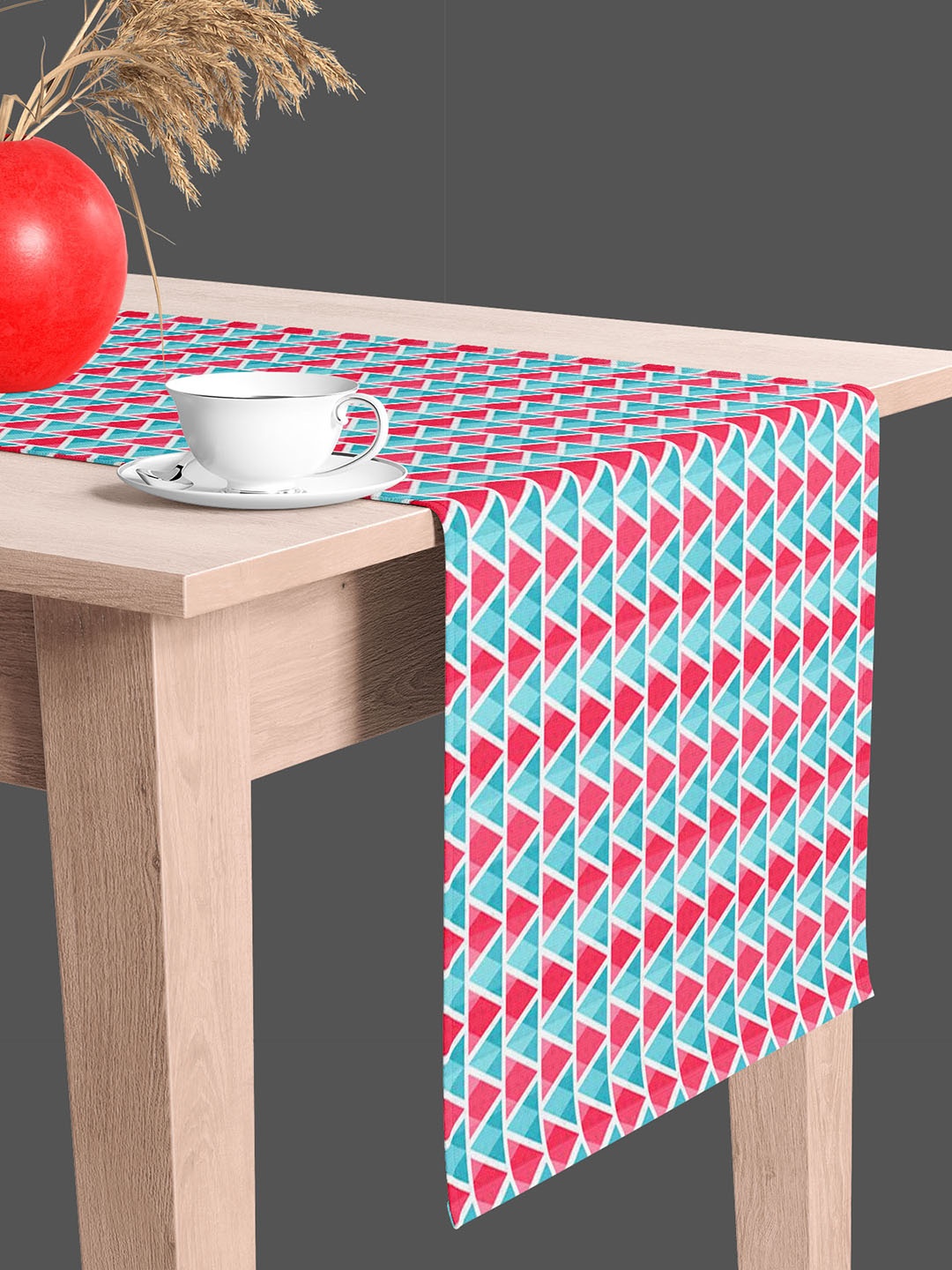 

ArtzFolio Blue & Pink Geometric Printed Table Runner