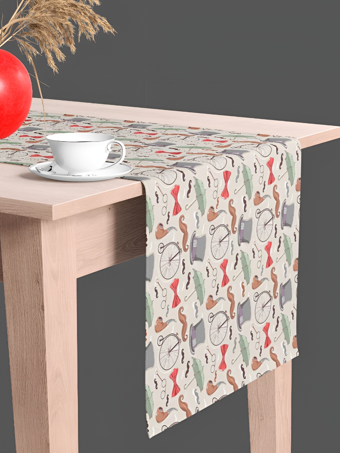 

ArtzFolio Beige & Grey Abstract Printed Table Runner