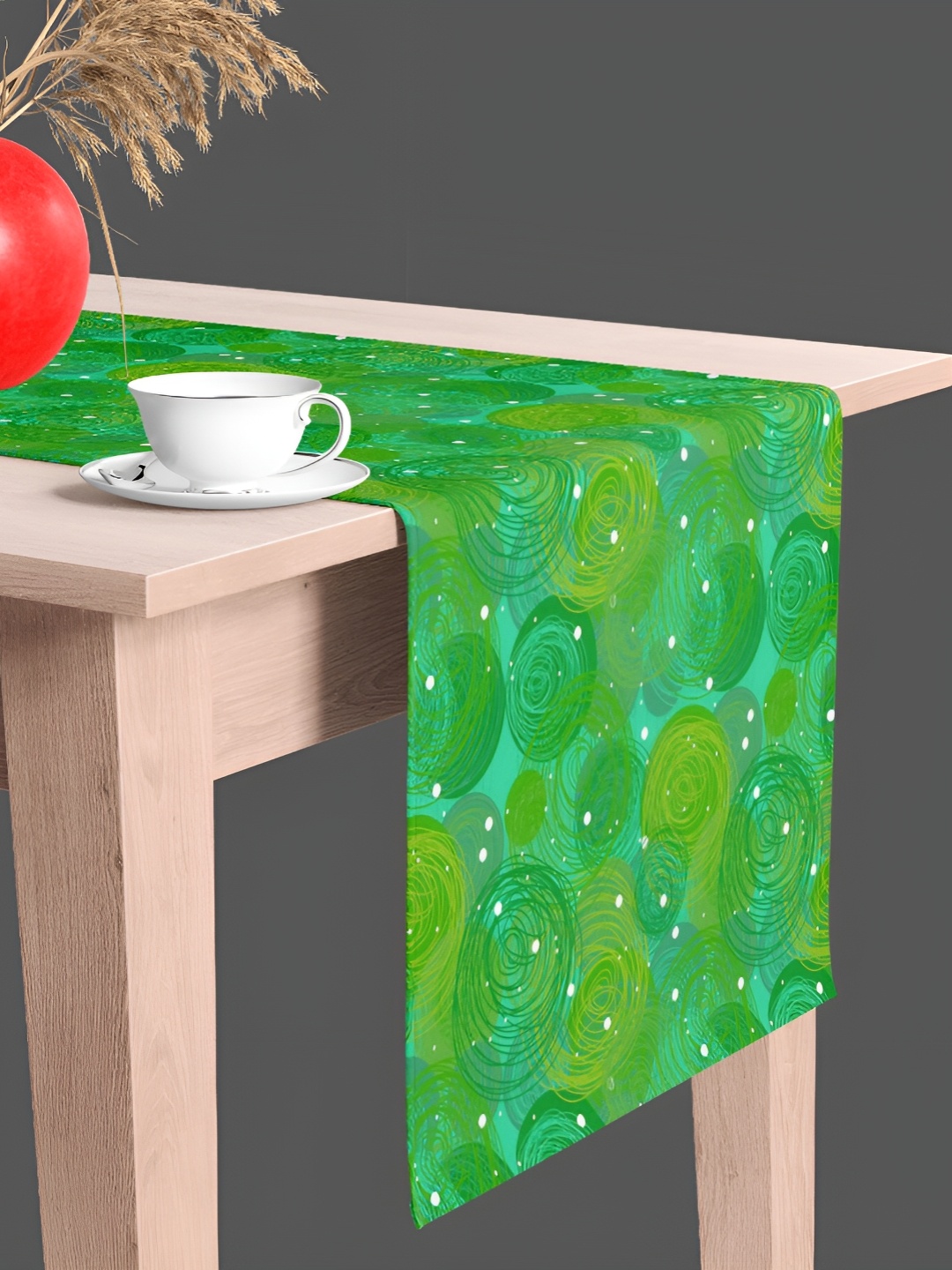 

ArtzFolio Green Abstract Printed Table Runner