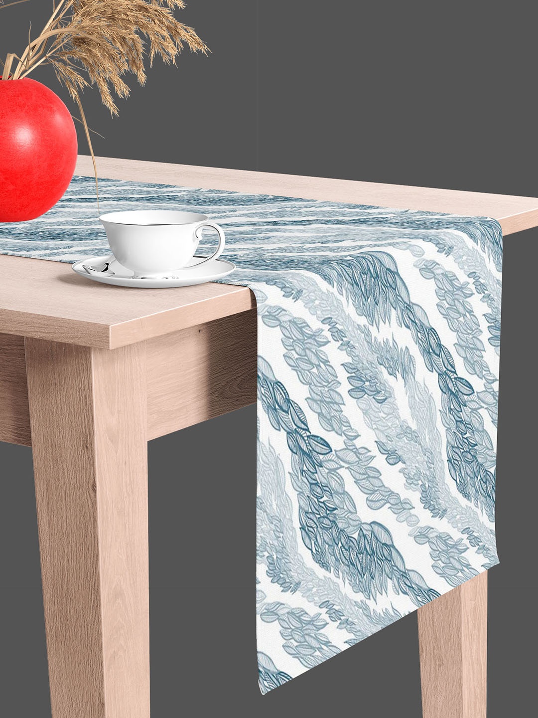 

ArtzFolio White & Grey Floral Printed Table Runner